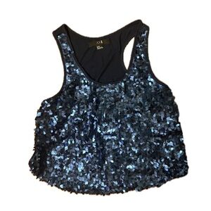 Shimmery ribbed crop top